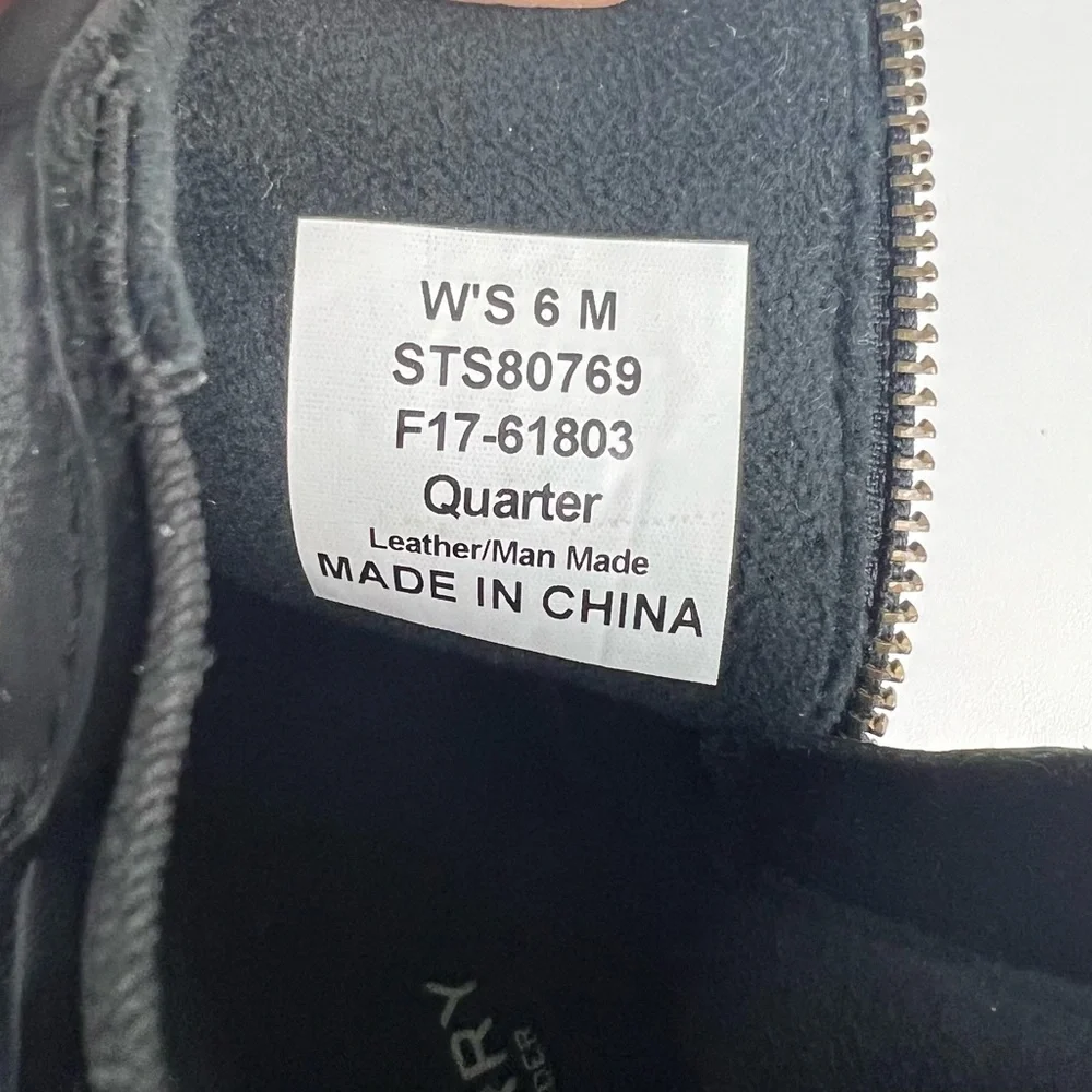 Sperry Saltwater Wedge Black Quarter Duck Boots 6